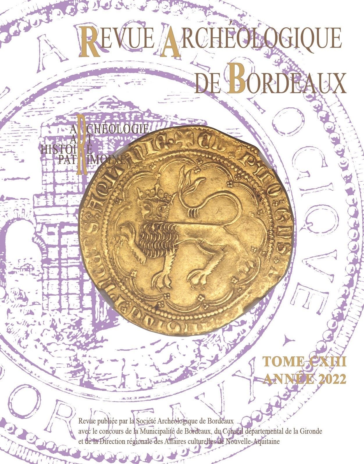 Couverture dernière Revue Archéologique de Bordeaux