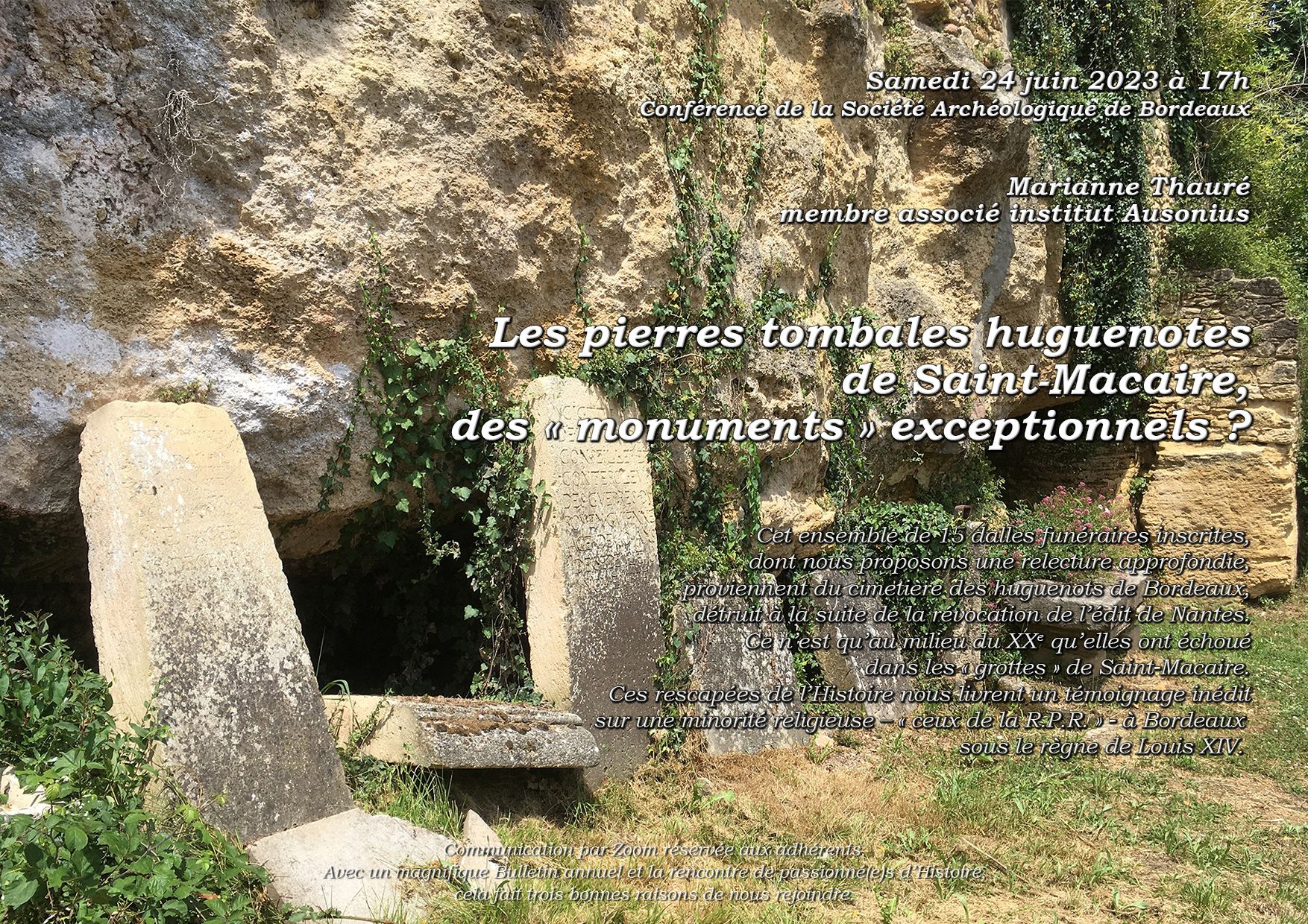 Les pierres tombales huguenotes de Saint-Macaire